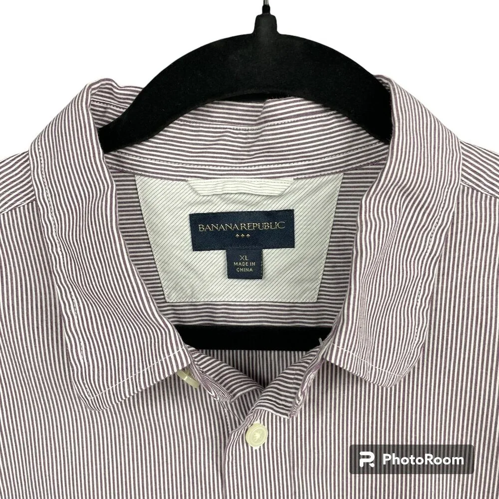 BANANA REPUBLIC Men's EUC Striped Button-Down Long Sleeve | Size‎ XL